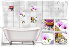 Beständig gegen hitze, feuchtigkeit, leicht zu reinigen und antibakteriell. Fliesenaufkleber Fliesenbild Blumen Orchidee Spa Wellness Aufkleber Fliesen Bad Bath Bathroom Accessories