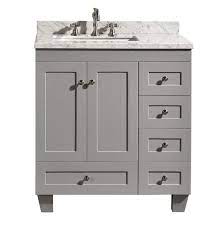 31'' single bathroom vanity top in carrara white marble with sink. Contemporary 30 Inch Grey Finish Bathroom Vanity Marble Countertop 30 Inch Bathroom Vanity Single Bathroom Vanity Traditional Bathroom Vanity