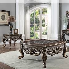 See more ideas about coffee table, coffee table design, homey. Hd 905 C Homey Design Occasional Tables Victorian Style Cherry With Metallic Antique Gold Highlights