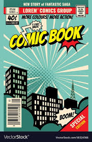 Retro Magazine Cover Vintage Comic Book Vector Image On Vectorstock Retro Comic Book Vintage Comic Books Vintage Comics