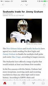 Of All The Teams In The Nfl To Trade The Jimmy Graham To We Send Him To Seattle Gunna Pay For That Seattle Seahawks New Orleans Saints Seahawks