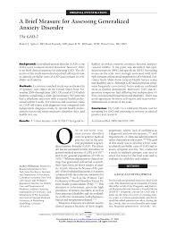Pdf A Brief Measure For Assessing Generalized Anxiety Disorder The Gad 7