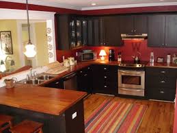 captivating red kitchen walls dark