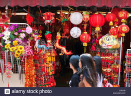 Chinese New Year Decorations For Sale On Temple Street Chinatown Stock Photo Alamy