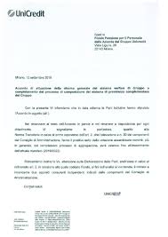 Consigliere di cariverona spa banca fino al 30 giugno 2002 dal 17 dicembre 2002 consigliere di unicredit servizi corporate s.p.a. Unicredit 20190912 Lettera Fdo Di Gruppo Fisac Portale Nazionale