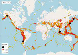 Map Of Earthquakes 1900 Earthquake Wikipedia Earthquake Map Map Visual Map