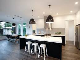 Black And White Kitchen Flooring Image Result For Black White And Timber Kitchens Kitchen Interior Timber Kitchen Grey Flooring