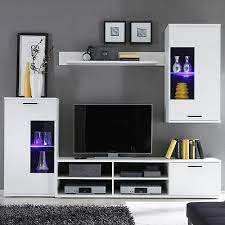 Weitere ideen zu wohnwand, wohnen, wohnwand modern. Wohnwand Wandboard Mediawand Anbauwand Frontal Wohnzimmer Weiss Led Ebay Tv Room Design Living Room Partition Design Tv Rack Design