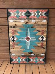 On Sale Ready To Ship Rustic Tribal Southwestern Wood Wall Etsy In 2020 Wood Wall Art Wood Art Design Southwestern Decorating