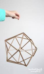 Diy Gold Geometric Baby Mobile Out Of Plastic Straws Part 2 The Frame We Lived Happily Ever After Diy Geometric Decor Plastic Straw Crafts Diy Straw