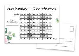 Und was machst du so ? Hochzeits Countdown Postkarte A6 Hochzeit Tage Zahlen Bis Zum Grossen Tag Ebay