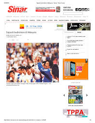 Badminton asia is the governing body of the badminton sport in asia under the flagship of badminton world federation (bwf). Pdf Sejarah Badminton Di Malaysia Sukan Sinar Harian Naim Sarpin Academia Edu