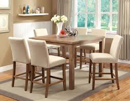 Shop for counter height table online at target. Sorrel Ii 7 Pieces Contemporary Rustic Oak Counter Height Table Set Counter Height Dining Table Counter Height Dining Table Set Square Dining Table Set