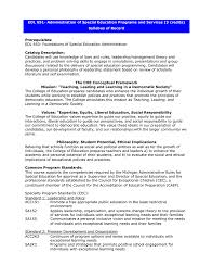 Edl 651 Administration Of Special Education Programs And Services 3 Syllabus Of Record Prerequisites