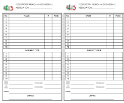 Satisfactory softball lineup card template enable you to scheme your definitely own customized up to standard card. 33 Printable Baseball Lineup Templates Free Download á… Templatelab