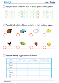 1 Sinif Harf Bilgisi 2020 Alfabe Calisma Sayfalari Sinif Evde Egitim