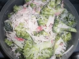 Low calorie imitation crab salad is a great dish that you can make right at home. Quarterlife Adventures Broccoli Salad Yummy Vegetable Recipes Crab Salad Recipe Broccoli Salad Recipe