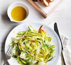Zucchini Flower Asparagus And Fennel Salad Recipe In 2020 Fennel Salad Zucchini Flowers Asparagus Recipe