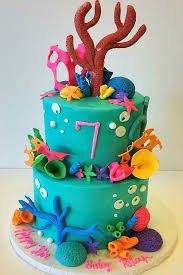 Dive into our huge range and grab ocean themed tableware, sea life decorations, inflatable fish, ocean creature favours, fish netting, shark cutouts and more! Ocean Themed Fondant Birthday Cake Johnson S Custom Cakes