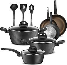 Nutrichef 12 Piece Nonstick Cookware Set Kitchen Cookware Sets Cookware Set Stainless Steel Pots And Pans Sets