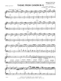Canon sheet music for your early piano student. Theme From Canon In D Piano Accompaniment Sheet Music John Caponegro Orchestra
