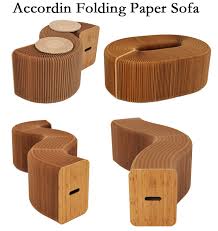 Home Furniture Softeating Modern Design Accordin Folding Paper Stool Sofa Chair Kraft Paper Relaxing In 2020 Cardboard Furniture Buy Home Furniture Foldable Furniture