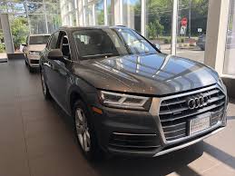 Side Angled View Of 2018 Audi Q5 In Monsoon Grey Metallic Vehicle Available At Audi Of Bridgewater Nj Audi Dealership Audi Q5 Audi