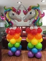 Rainbow Unicorn Balloon Columns Do It Yourself Kit Easy To Assemble Inc Rainbow Unicorn Birthday Unicorn Party Decorations Unicorn Birthday Party Decorations