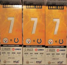Details About Pittsburgh Steelers Vs Indianapolis Colts 3 Upmc Club Seats 11 3 Heinz Field