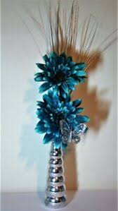 Simply style a few of these f. Teal Artificial Flowers In Vase For Sale Ebay