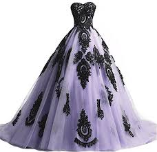 New Haokeda Gothic Black Lace Ball Gown Quinceanera Dresses Long Prom Wedding Dresses Online With Images Online Wedding Dress Prom Dresses Ball Gown Purple Wedding Dress