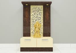 Avellana Puja Unit With Laminate Finish Temple Design For Home Pooja Room Door Design Room Door Design