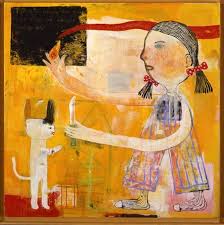 make the road follow the road 1990 acrylic on cotton h 39 3 8 x w 39 3 8 in 100 x 100 cm aomori museum of art 2678 yos art yoshitomo nara painting