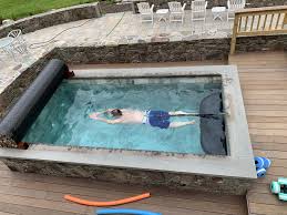 Static Swim In A Soake Pool Diy Swimming Pool Small Pools Small Backyard Pools