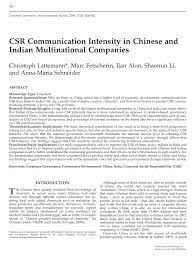 Read reviews & compare projects by leading erp consultants. Pdf Csr Communication Intensity In Chinese And Indian Multinational Companies