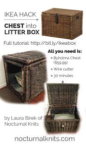Ikea Hack Litter Box From Byholma Chest Nocturnal Knits Cat Box Furniture Ikea Cat Cat Box