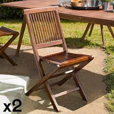 Chaise et fauteuil en teck. Lot De 2 Chaises De Jardin En Teck Massif Huile 45x60x90cm Macao Chaises Fauteuils Bancs Exterieurs Pier Import