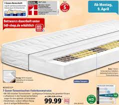 Sie kostet nur 119,99 € in der kleinsten größe. Meradiso 7 Zonen Tonnentaschen Federkernmatratze Test Lidl Matratzen Info Testberichte