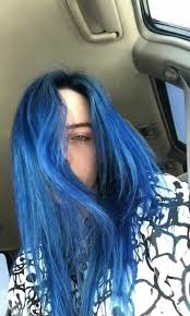 Was her iconic black and green hair a wig? Billie Eilish Dark Blue Hair Blue Hair Aesthetic Blue Hair