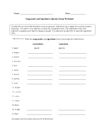 With answer key and percentage conversion chart. Adjectives Worksheets Comparative And Superlative Adjectives Worksheets