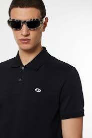 Black diesel polo shirt sales