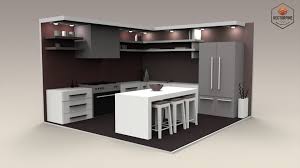 3d model low poly interiors kitchen
