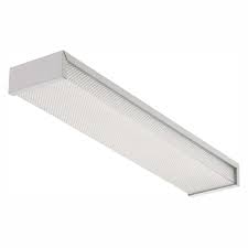 Lithonia Lighting 3324 2 Light White Fluorescent Flushmount Fixture 3324 2l17w Wrap The Home Depot