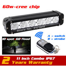 11 60w Led Work Light Bar Wireless Remote With Strobe Light Tractor Atv Offroad Fog Light Bar External Light Save On 72w Led Work Light Bar Lights Barled Work Light Aliexpress