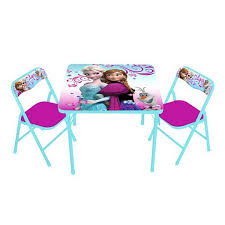 Wood, mdf, metal, and fabric construction. Disney Frozen Anna Elsa Olaf Activity Table Chair Set
