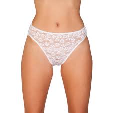 An everyday classic brief with combed cotton stretch for a perfect fit and long lasting wear. Womens Three Pack White Floral Lace Front High Leg Briefs