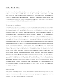 Pdf The Malthus Ricardo Debate