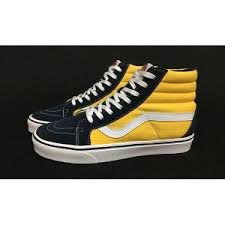 Black And Yellow Vans Shoes Vans Shoes Black Yellow Two Tone Sk8 Hi Shoes Unisex Classic Canvas Tenis