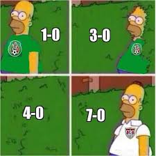 Atlanta united defender miles robinson head in di winning goal after 118 minutes for las vegas, im third international goal for im kontri. When Mexico Received 7 Goals In A Match Homer Simpson Backs Into Bushes Know Your Meme