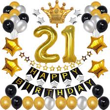 It just might get them that great first job! Amazon Com 21st Birthday Decorations For Men Boy Women Girl Black And Gold Birthday Decorations For 21st And 12nd Happy Birthday Party With 21 Gold Number Balloon Happy Birthday Banner And Gold Crown Balloons